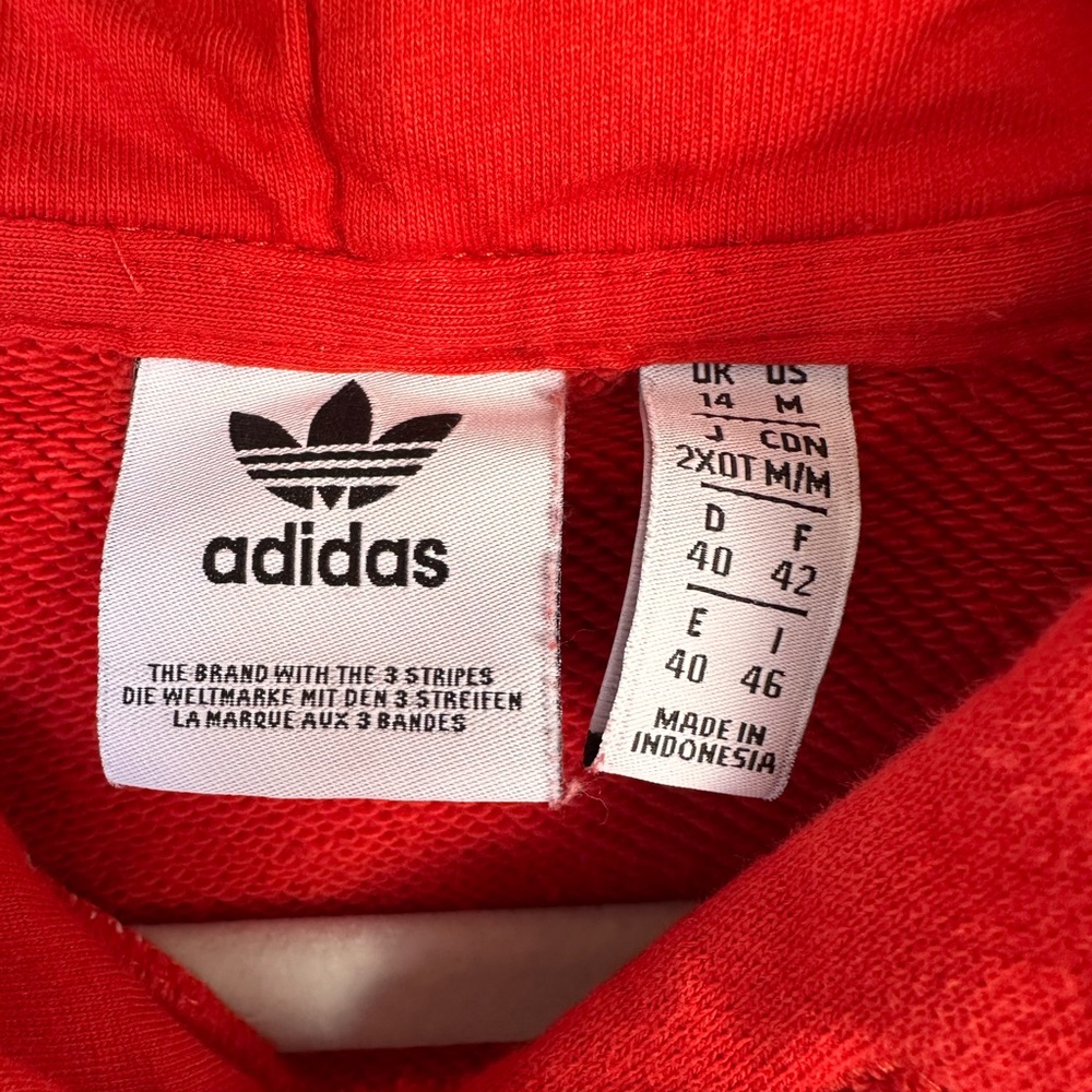 ADIDAS Women's Red and White Striped Hoodie - Picture 5 of 10